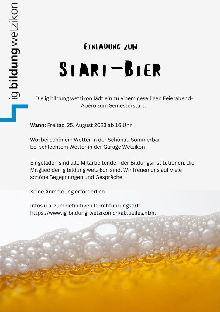 Einladung Start-Bier